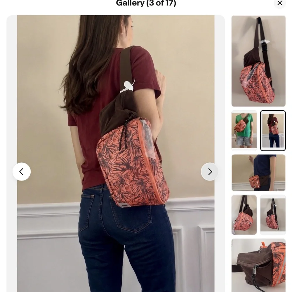 Free People! FP Movement Happy Camper Sling Bag In Monstera Brown NWT!